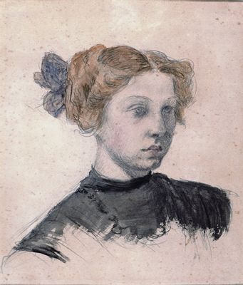 young lady with bow