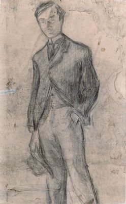 Young man with hat in hand