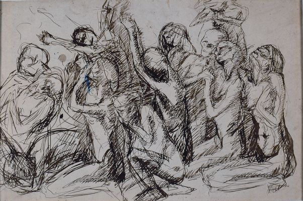 Study for The Last Judgment (kneeling characters)