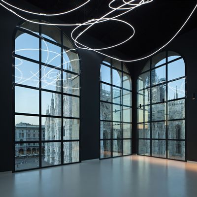 Neon structure for the IX Triennale di Milano