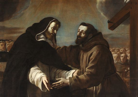 Rencontre entre saint François et saint Dominique