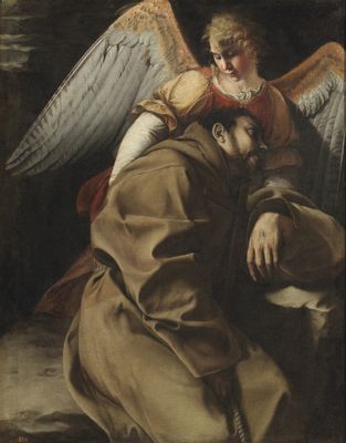 Saint Francis supported by an angel