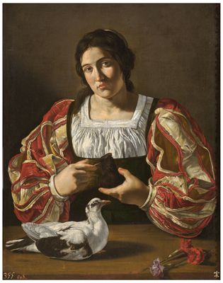 Girl with doves