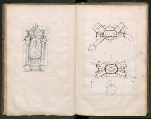Two studies for the plan of the central nucleus of the Stupinigi hunting lodge