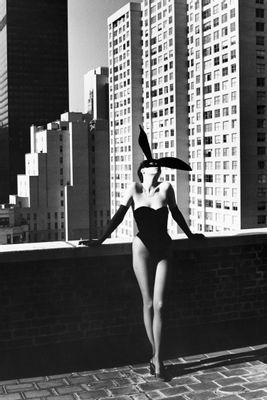 Elsa Peretti dressed as a bunny