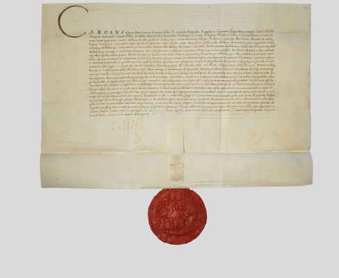 Charles V diploma with red wax seal