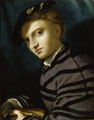 retrato de un hombre joven con petrarchino