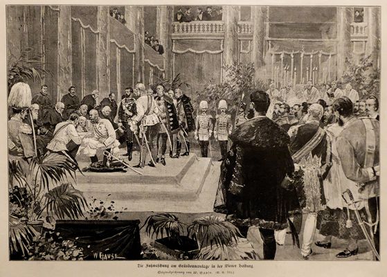 Fußwaschung des österreichischen Kaisers Franz Joseph 1885 in der Wiener Hofburg