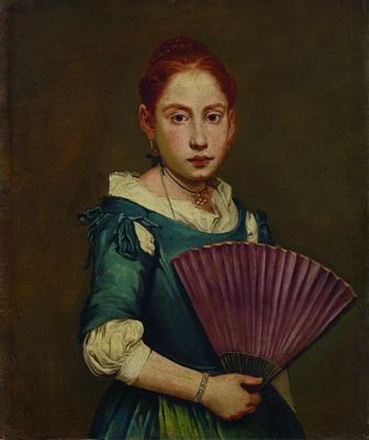 Portrait of a girl with a fan