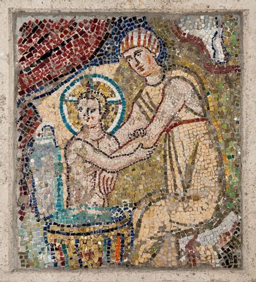 Mosaikplatte mit dem Lavendel des Kindes