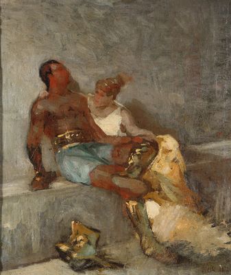 Gladiator with woman