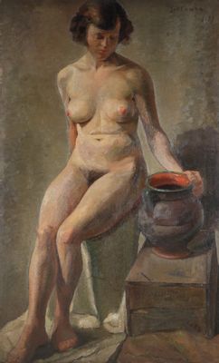 Nude woman with amphora