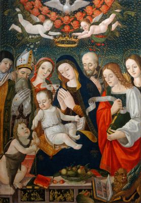 Vierge à l'enfant avec des saints