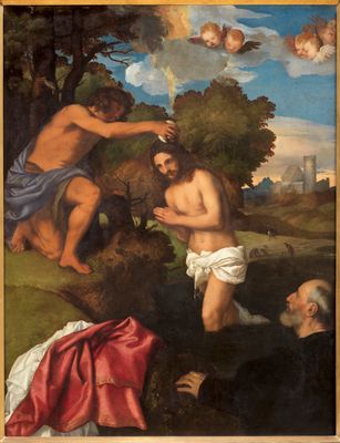 Battesimo di Cristo con il committente Giovanni Ram
