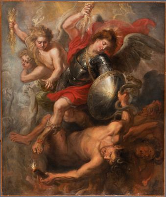 Saint Michel chasse Satan et les anges rebelles