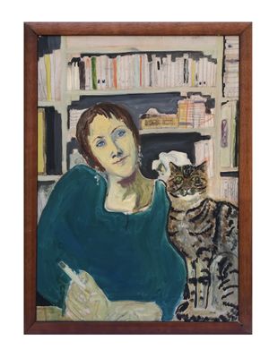 SEZIONE 11 - 2 - Carla con gatto (ritratto di C. R. col gatto Giuseppe Verdi)