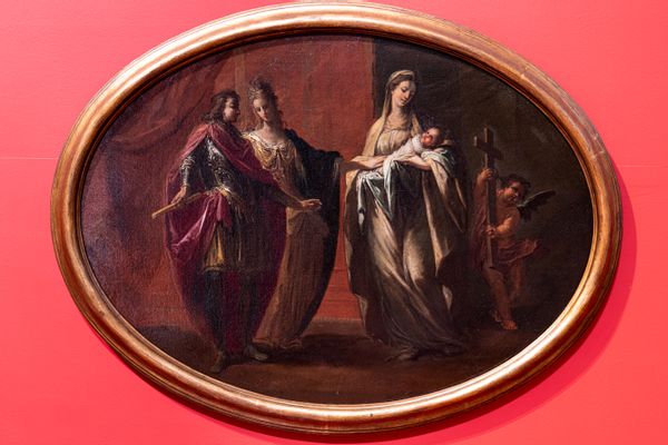 Filippo V ed la regina Elisabetta Farnese osservano l’Infante Carlo in braccio alla Fede