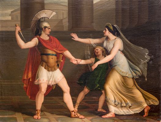 Pyrrhus threatening to kill Astaniax