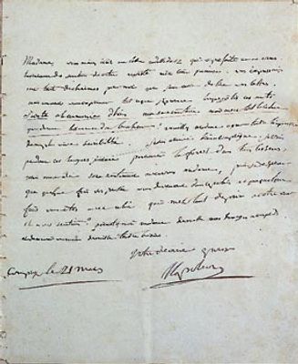 Lettre de Napoléon à Marie Louise de Habsbourg