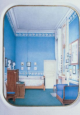 Chambre à coucher de la duchesse Marie Luigia de Habsbourg dans le palais ducal de Parme