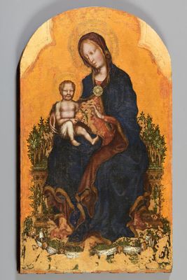 Thronende Madonna mit Kindern und Engeln