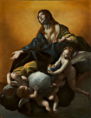 Maria Magdalena in Herrlichkeit, getragen von Engeln