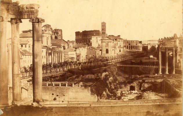 Forum Romanum vor den Ausgrabungen vom Kapitol aus gesehen