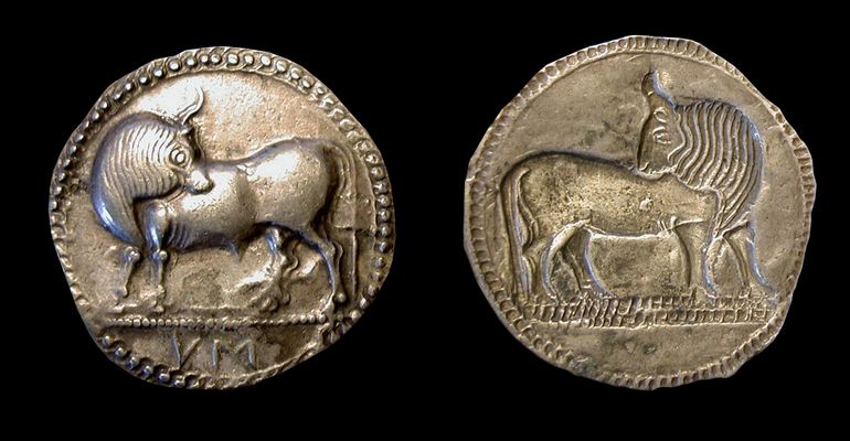 Incusser Stater von Sybaris mit Stier