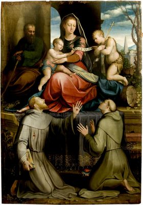 Sagrada familia con Giovannino, Francesco, Antonio