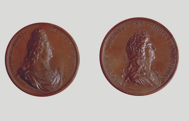 Medalla dedicada a Luis XIV para conmemorar el bombardeo francés de Génova en 1684