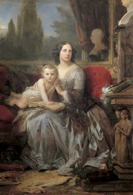Maria Brignole-Sale De Ferrari, Herzogin von Galliera, mit ihrem Sohn Filippo