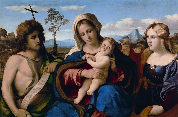 Madonna mit Kind zwischen den Heiligen Johannes dem Täufer und Magdalena