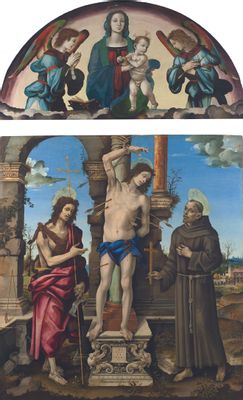 Heiligen Sebastian, Johannes der Täufer und Franziskus