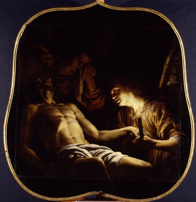 Christ mort pleuré par deux anges