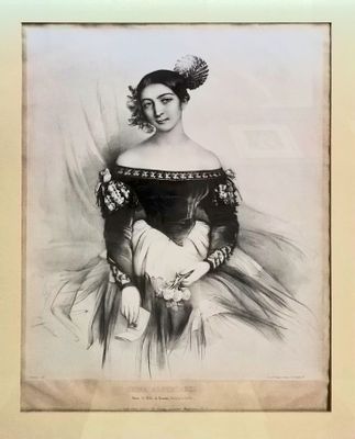 Portrait d'Emma Albertazzi en costume de Rosina
