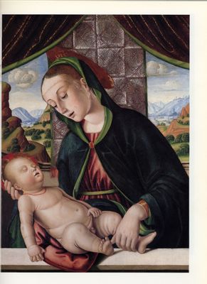 Madonna in adorazione del Bambino dormiente