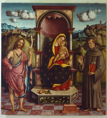 Enthroned Madonna with Child and SS. Giovanni Battista and Antonio da Padova