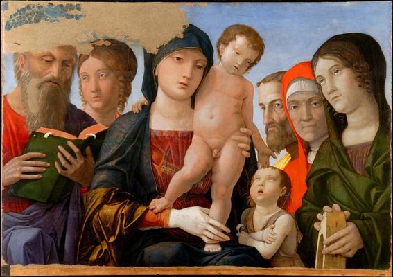 Vierge à l'enfant avec six saints