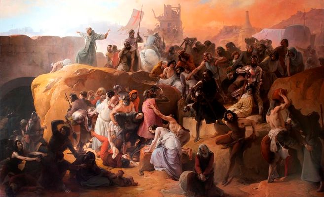 The thirst suffered by the first crusaders under Jerusalem