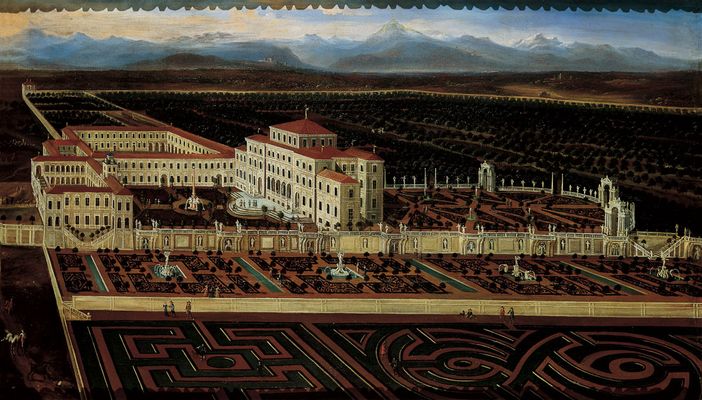Blick auf den Königspalast und die Gärten von Venaria Reale