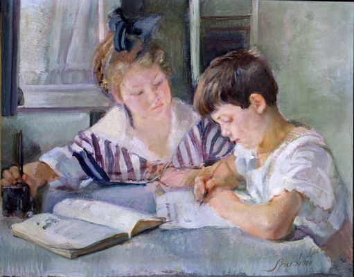 niños estudiando