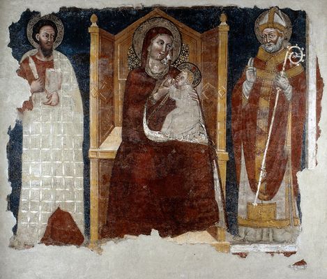 Thronende Madonna mit Kind und den Heiligen Bartholomäus und Geminiano