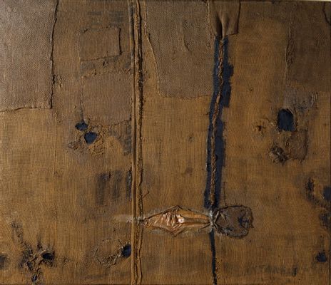 Abstraction with Brown Burlap (Sacco)