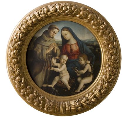 virgen y el niño con los santos juan y antonio de padua