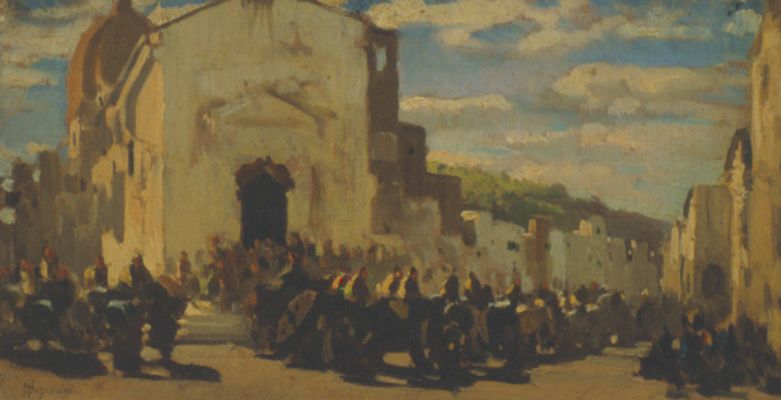 Artillerie en Toscane à Montechiaro accueillie par les blessés français à Solférino