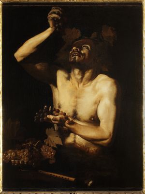 Faun with grapes and flute