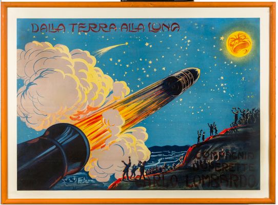 Von der Erde zum Mond. Italienisches Plakat