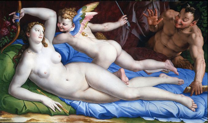 Venus, Amor und Satyr