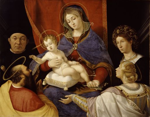 Madonna mit Kind und den Heiligen Paulus und Agnes mit den Stiftern Paolo und Agnese Cassotti