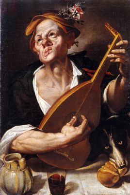 Peasant playing the lute
